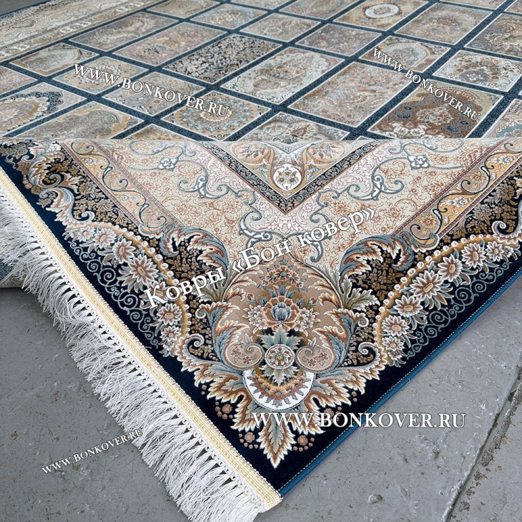 Иранский Ковер Для Гостиной Дизайн 30328 Синий